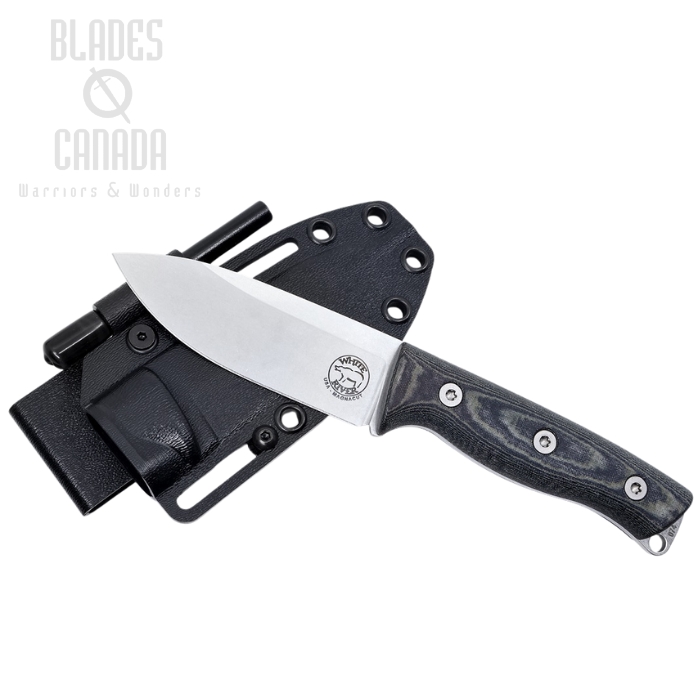 White River Ursus Cub 35, Magnacut Steel, Black & OD Linen Micarta, Kydex Sheath
